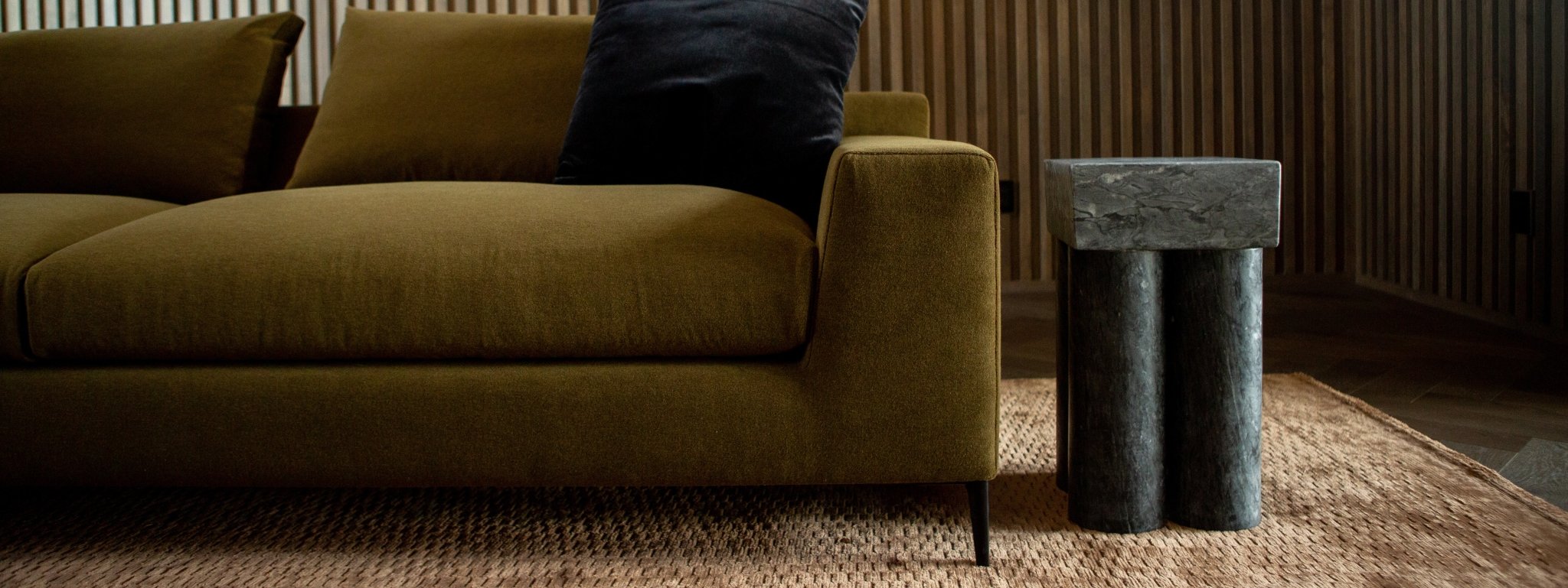 Delectably deep cushions and a chic modernist look: this is comfortable family seating that still brings the style.