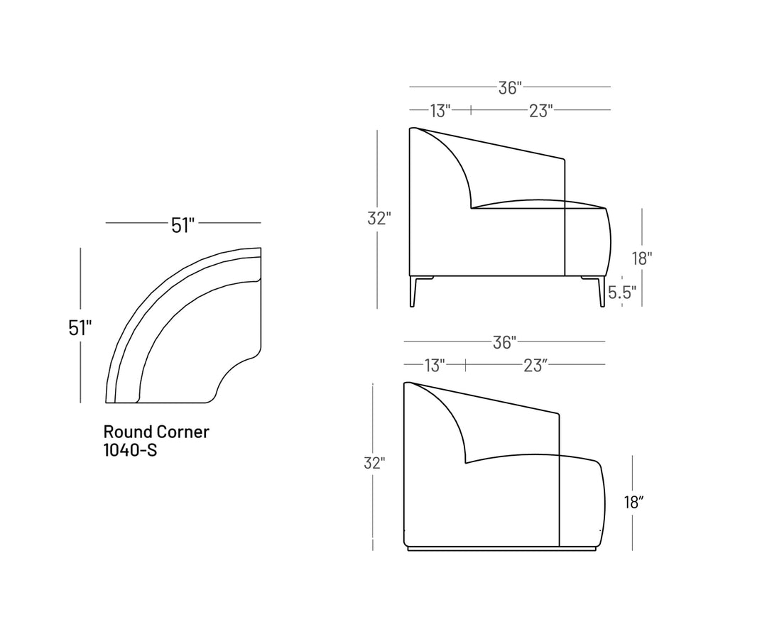 Formal Mallo Curved Corner - Modular Component