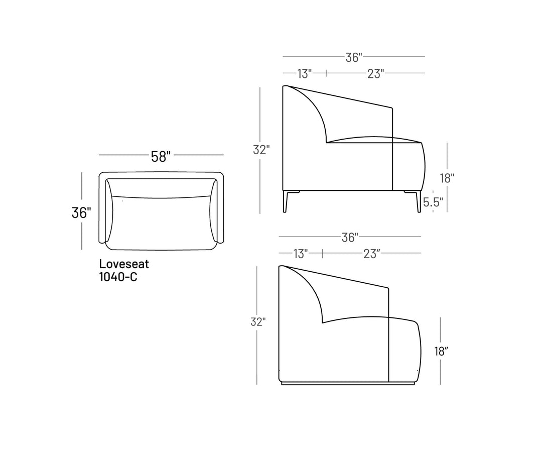 Formal Mallo Loveseat - Sofa