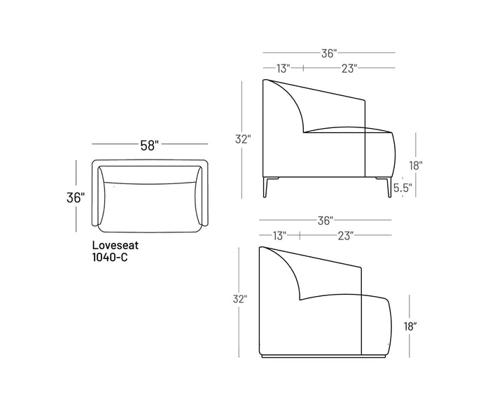 Formal Mallo Loveseat - Sofa