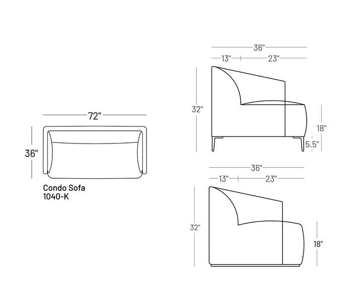 Formal Mallo Sofa 72" - Sofa