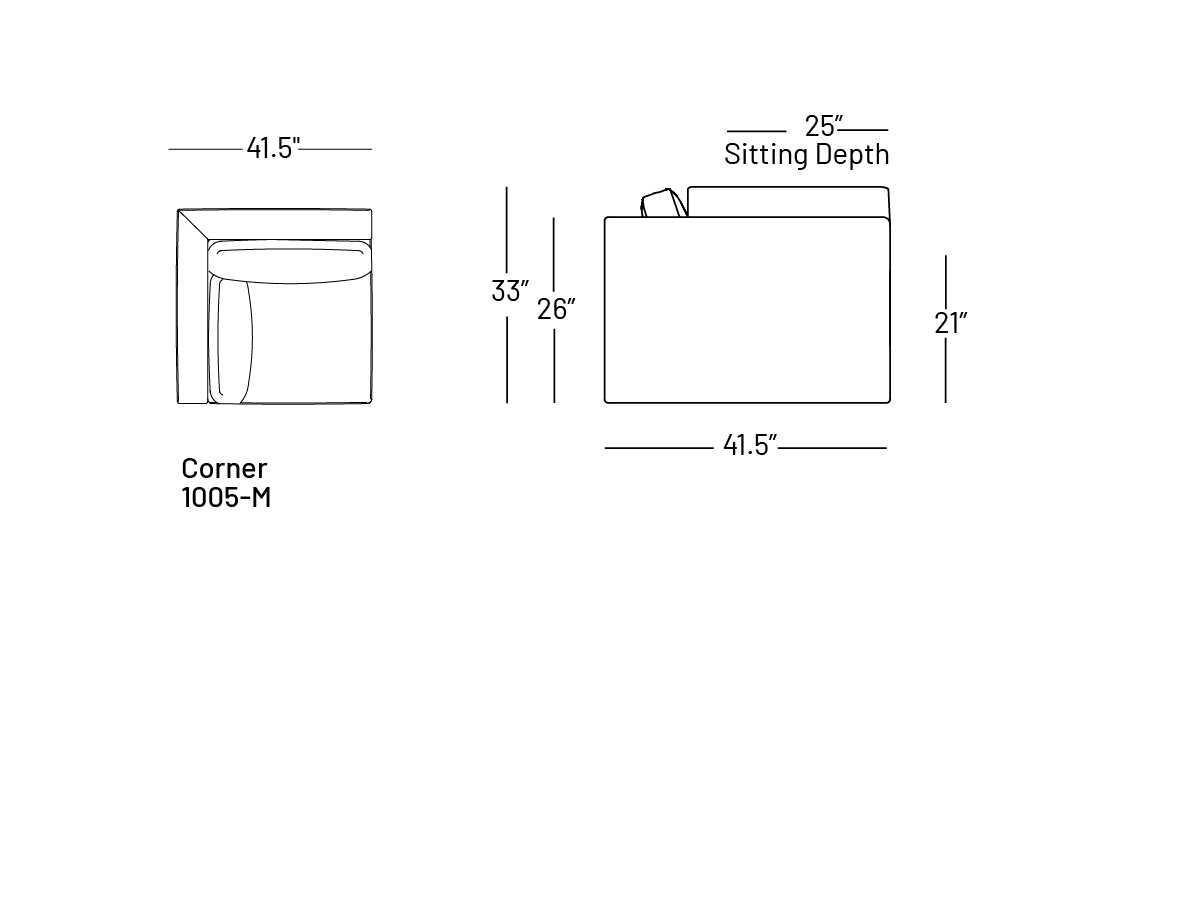 Alloetta Corner Chair - Modular Component
