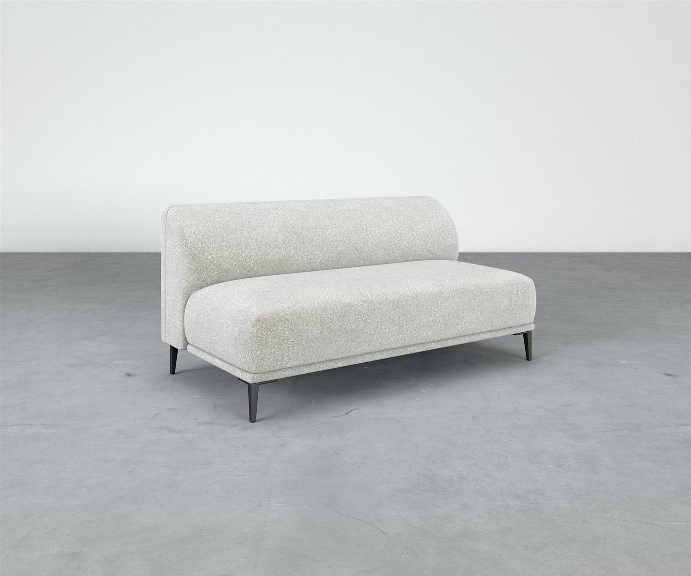 Formal Mallo Armless Sofa 66" - Modular Component #base_metal-stiletto-legs