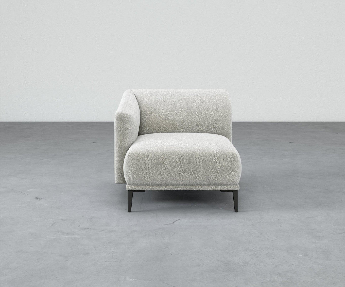 Formal Mallo One-Arm Chair - Modular Component #base_metal-stiletto-legs