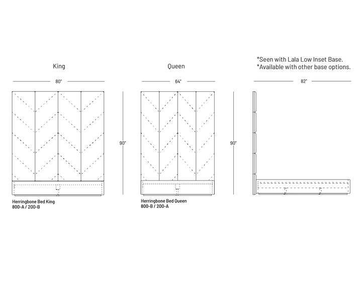 Hansem Herringbone Bed - Beds