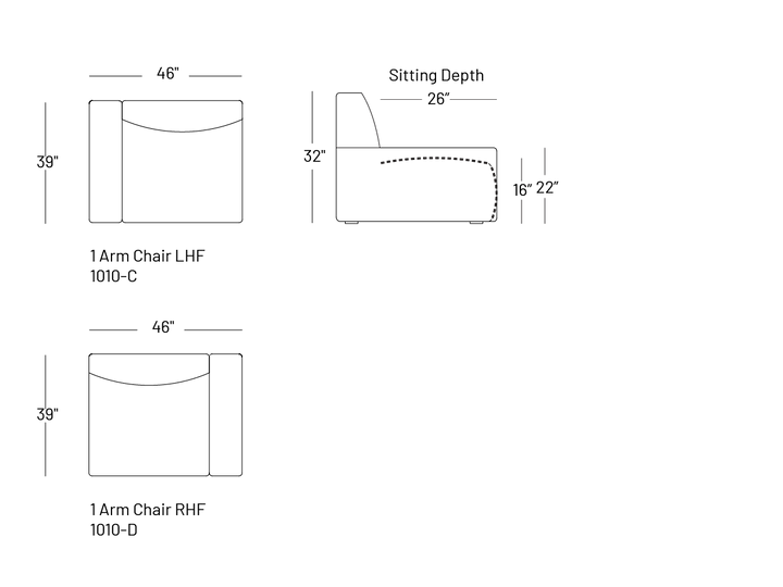Jumbalow One-Arm Chair - Modular Component