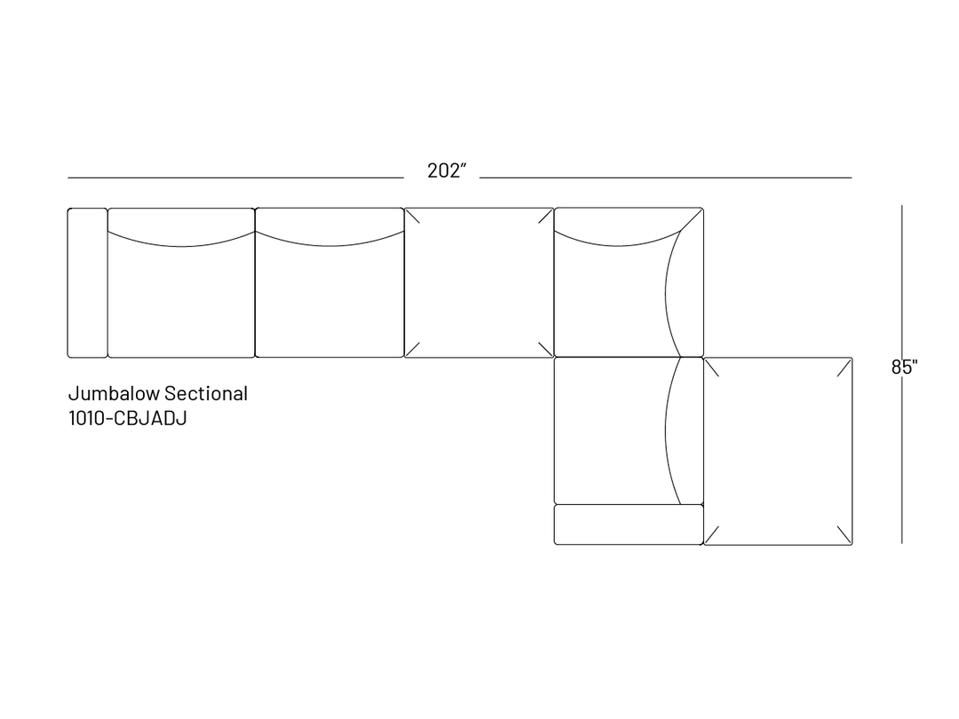 Jumbalow Sofa Sectional 202" - Sectional