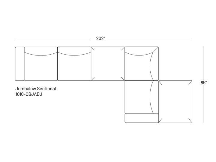 Jumbalow Sofa Sectional 202" - Sectional