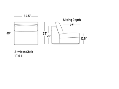 Manyana Armless Chair - Modular Component