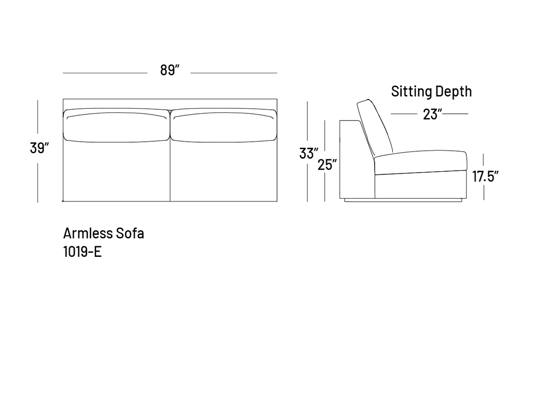 Manyana Armless Sofa - Modular Component