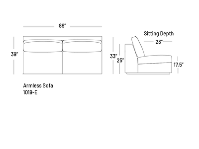 Manyana Armless Sofa - Modular Component