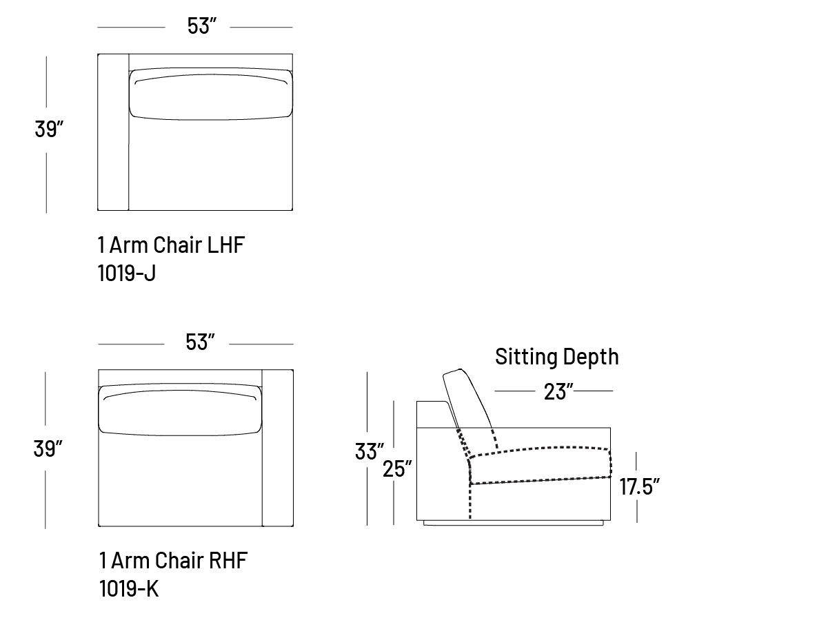 Manyana One-Arm Chair - Modular Component