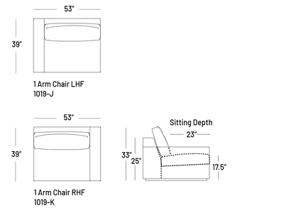 Manyana One-Arm Chair - Modular Component