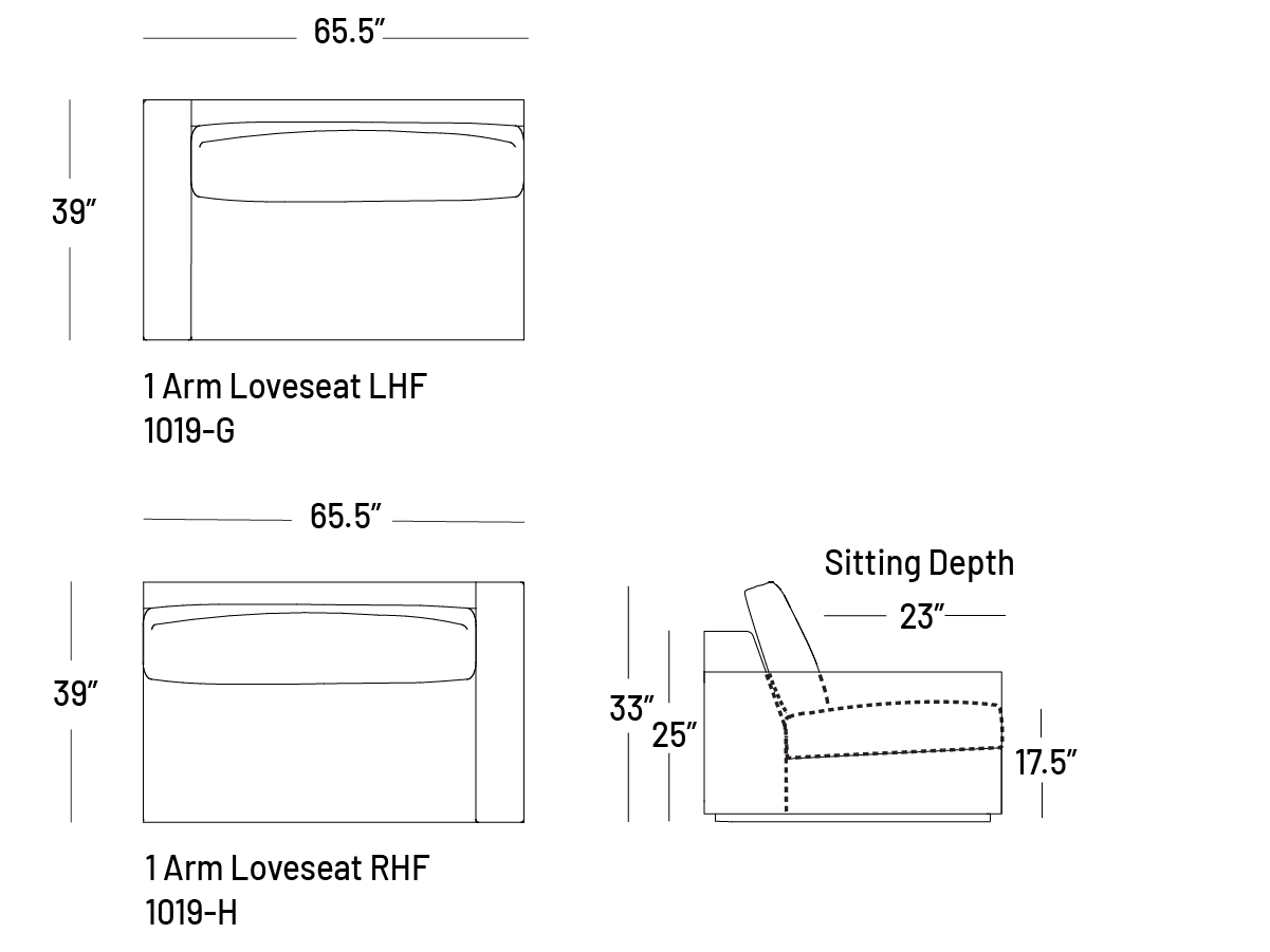 Manyana One-Arm Loveseat - Modular Component