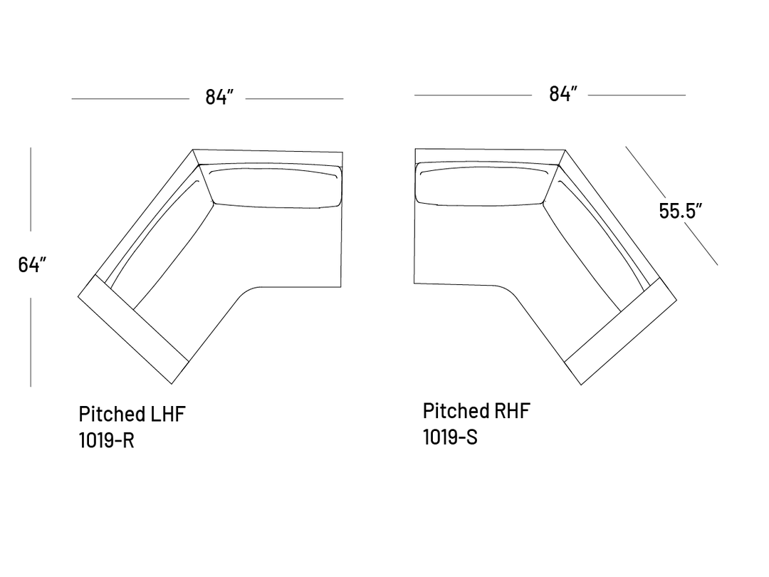 Manyana Pitched One-Arm Sofa - Modular Component