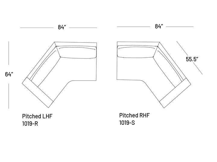 Manyana Pitched One-Arm Sofa - Modular Component