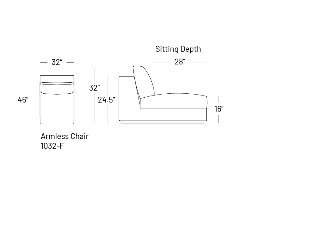 Tuxxy Armless Chair - Modular Component