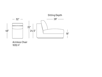 Tuxxy Armless Chair - Modular Component