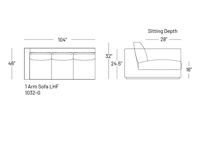 Tuxxy One-Arm Sofa - Modular Component