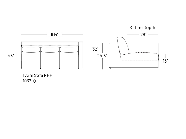 Tuxxy One-Arm Sofa - Modular Component