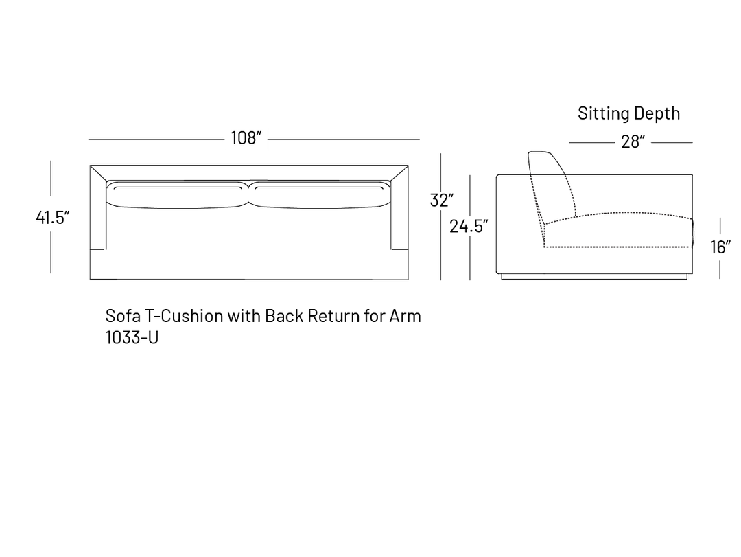 Tuxxy T-Sofa 108" - Sofa