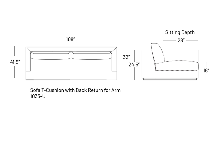 Tuxxy T-Sofa 108" - Sofa